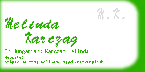 melinda karczag business card